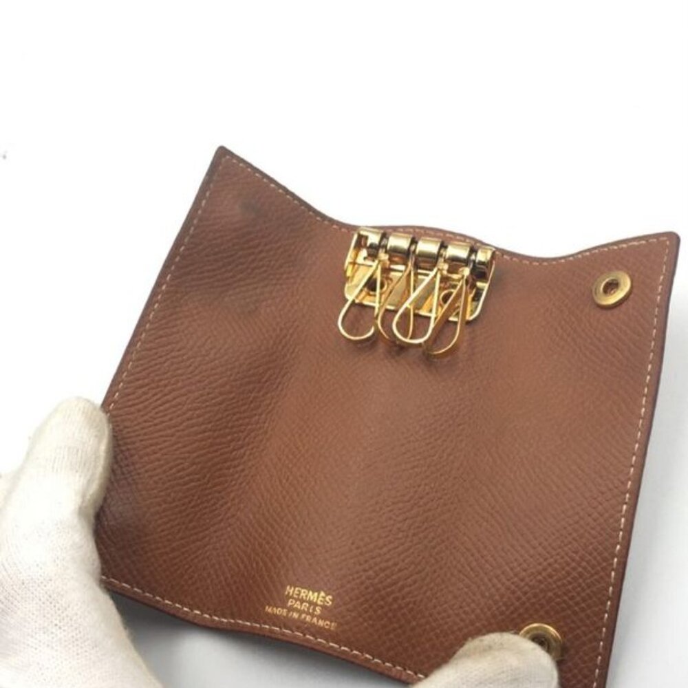 Hermes Key Case Gold Veau Epsom 4 Rows Key Holder - Picture 10 of 10